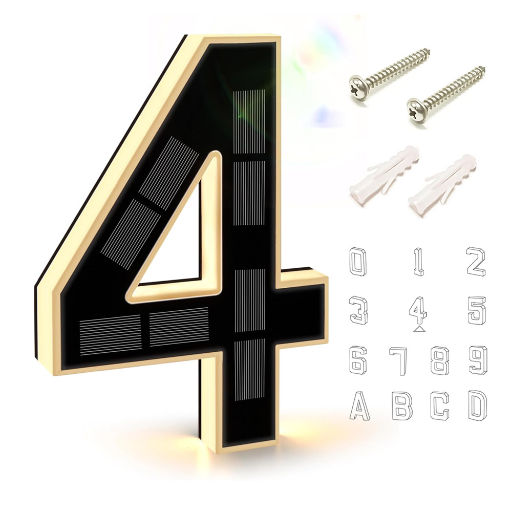 Decor Lighting Address - 12cm Solar Outdoor House Number Light