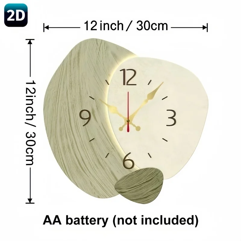 2D Flat, Wooden Silent Wall Cl - Lighting Home Decor Wall Clocks 评论和价格
