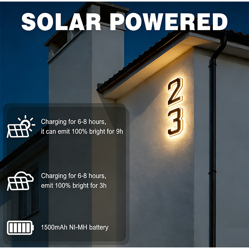 Modern Solar House Number Ligh - Decor Lighting Address 评论和价格