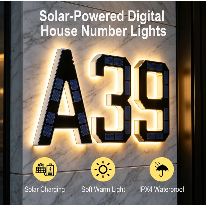 Modern Solar House Number Ligh - Decor Lighting Address 评论和价格