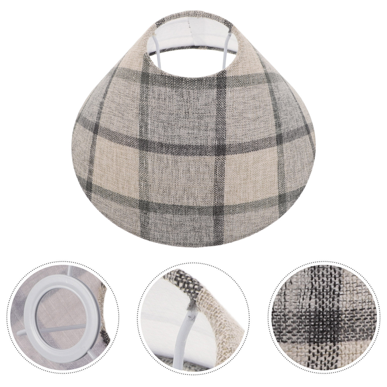 Timeless Plaid Fabric Drum Lam - Decor Timeless Lighting 评论和价格