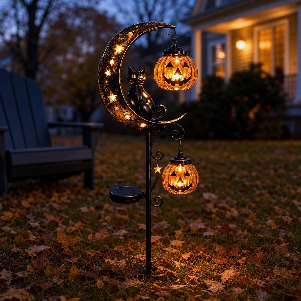 Halloween Black Cat Moon Groun - Led Moon Lamp 评论和价格
