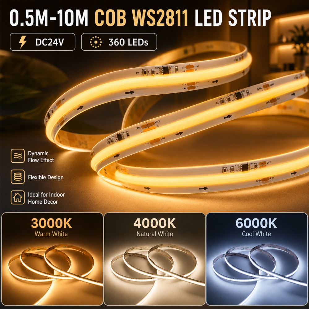 DC24V WS2811 COB LED Strip Add - Decor Lighting Address 评论和价格