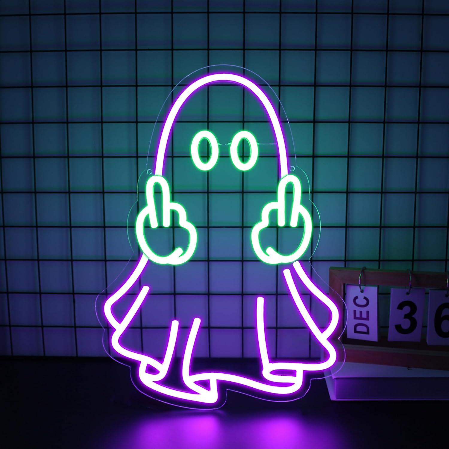 Ghost Neon Sign USB Powered LE - Wall Decor Lighting 评论和价格