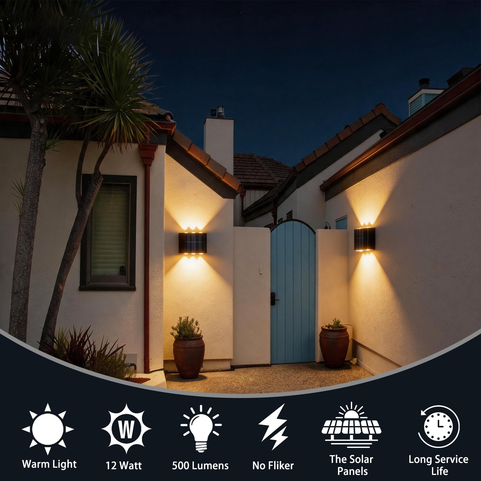 Solar Outdoor Exterior Wall Li - Wall Decor Lighting 评论和价格
