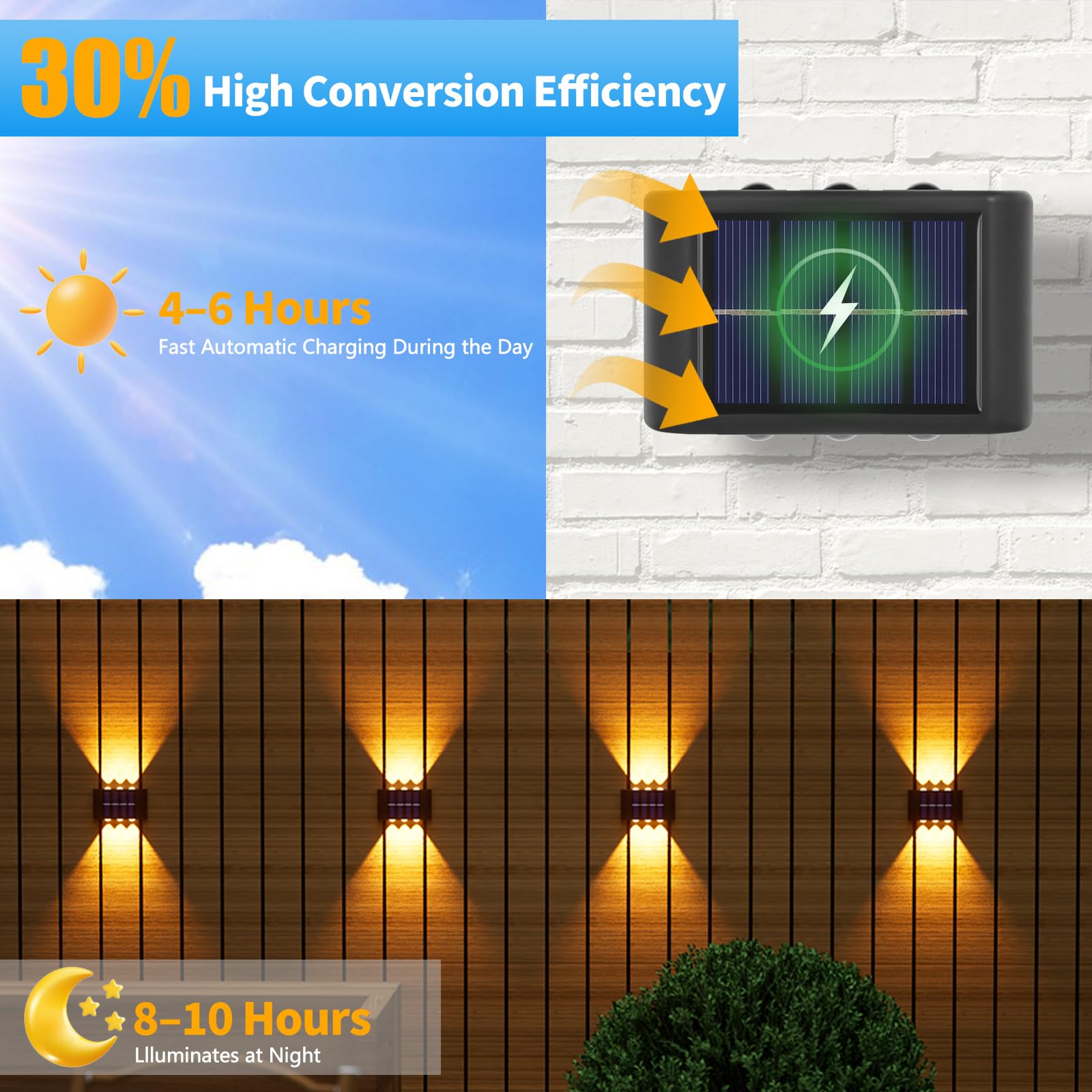 Solar Outdoor Exterior Wall Li - Wall Decor Lighting 评论和价格