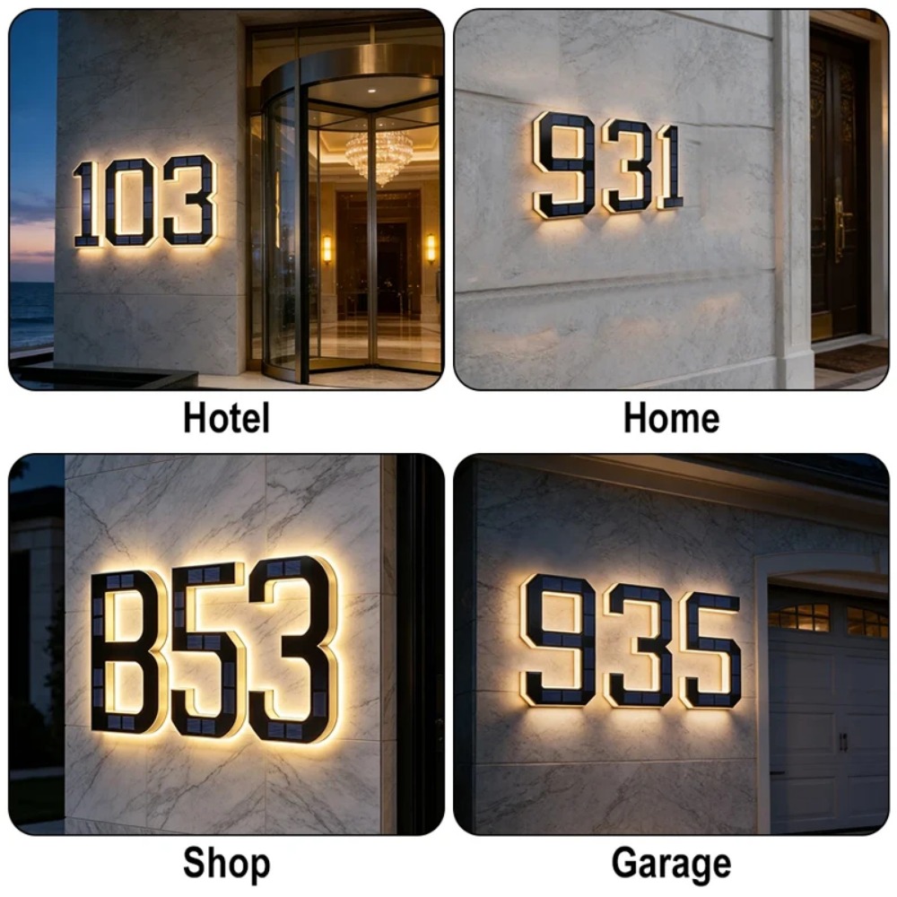 Waterproof Solar House Number  - Decor Lighting Address 评论和价格