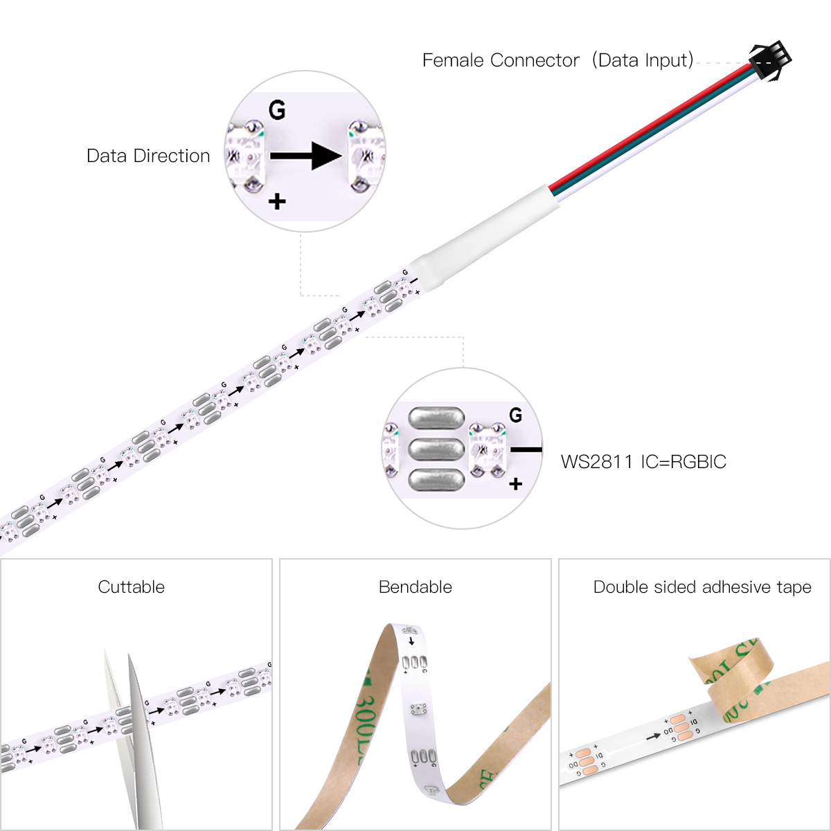 Smart RGBIC WS2812B IC Pixels  - Decor Lighting Address 评论和价格