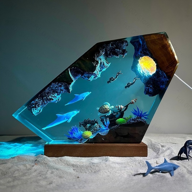 Dolphin and Turtle Resin Night - Unique Lighting Decor 评论和价格