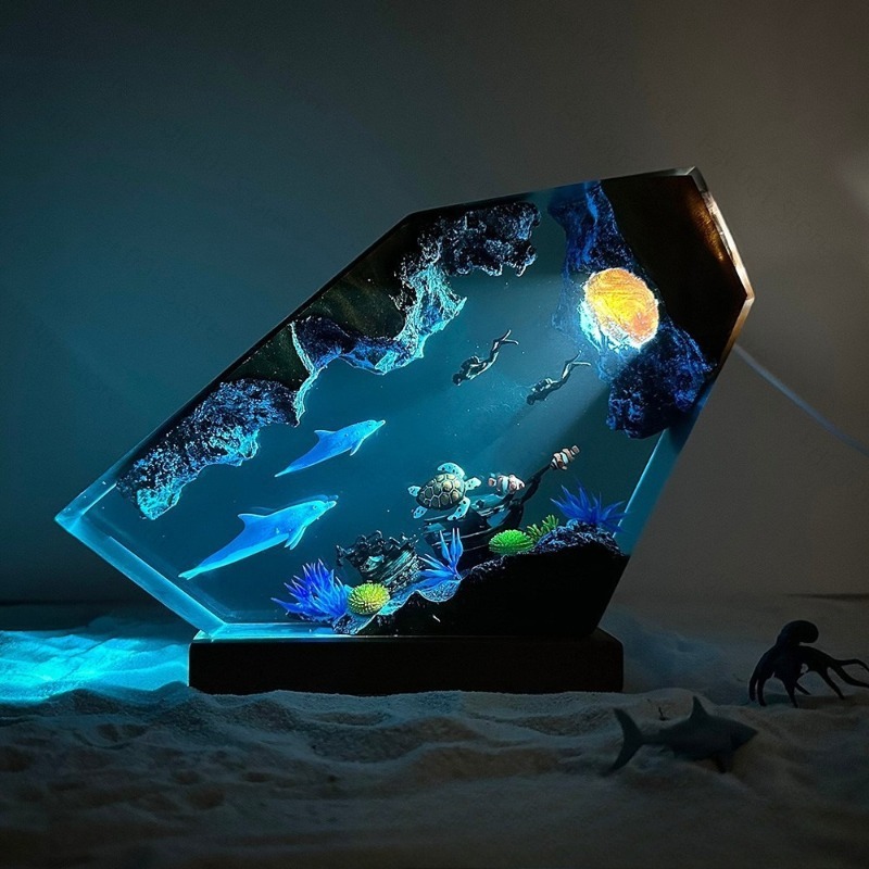 Dolphin and Turtle Resin Night - Unique Lighting Decor 评论和价格