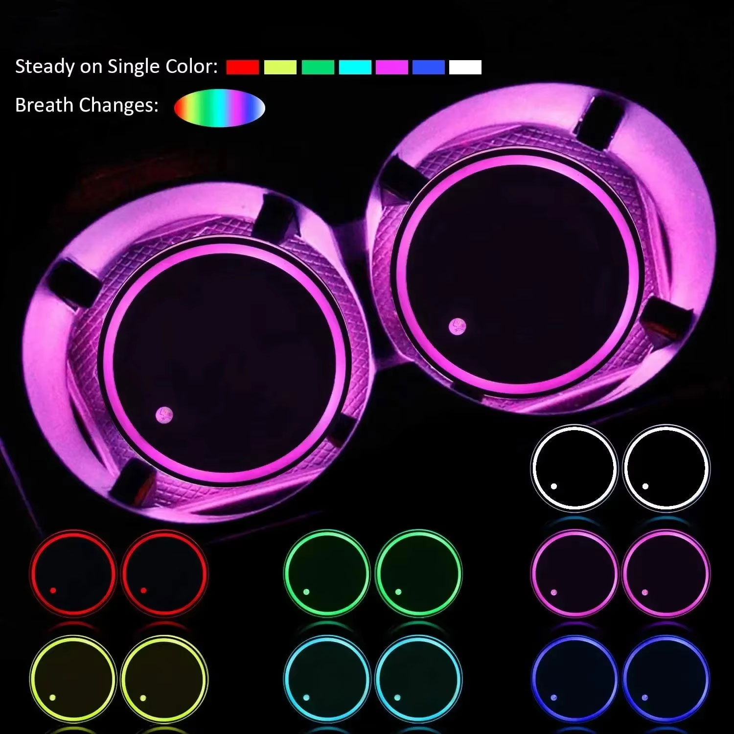 New LED Cup Holder Lights Car  - Up Lighting Decor 评论和价格