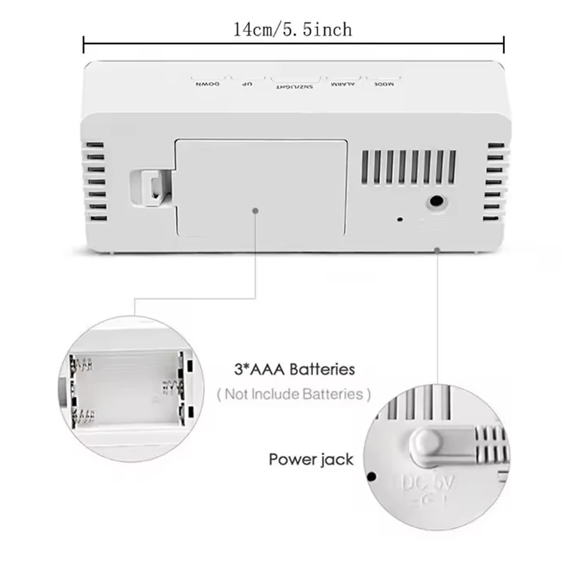 1Pc White Digital Clock LED Mi - Lighting Home Decor Wall Clocks 评论和价格