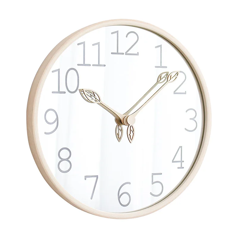12inch Mirror Wooden Wall Cloc - Lighting Home Decor Wall Clocks 评论和价格
