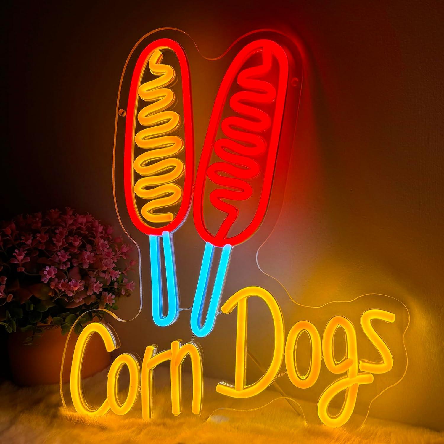 Corn Dog Neon Sign Snack USB D - Wall Decor Lighting 评论和价格