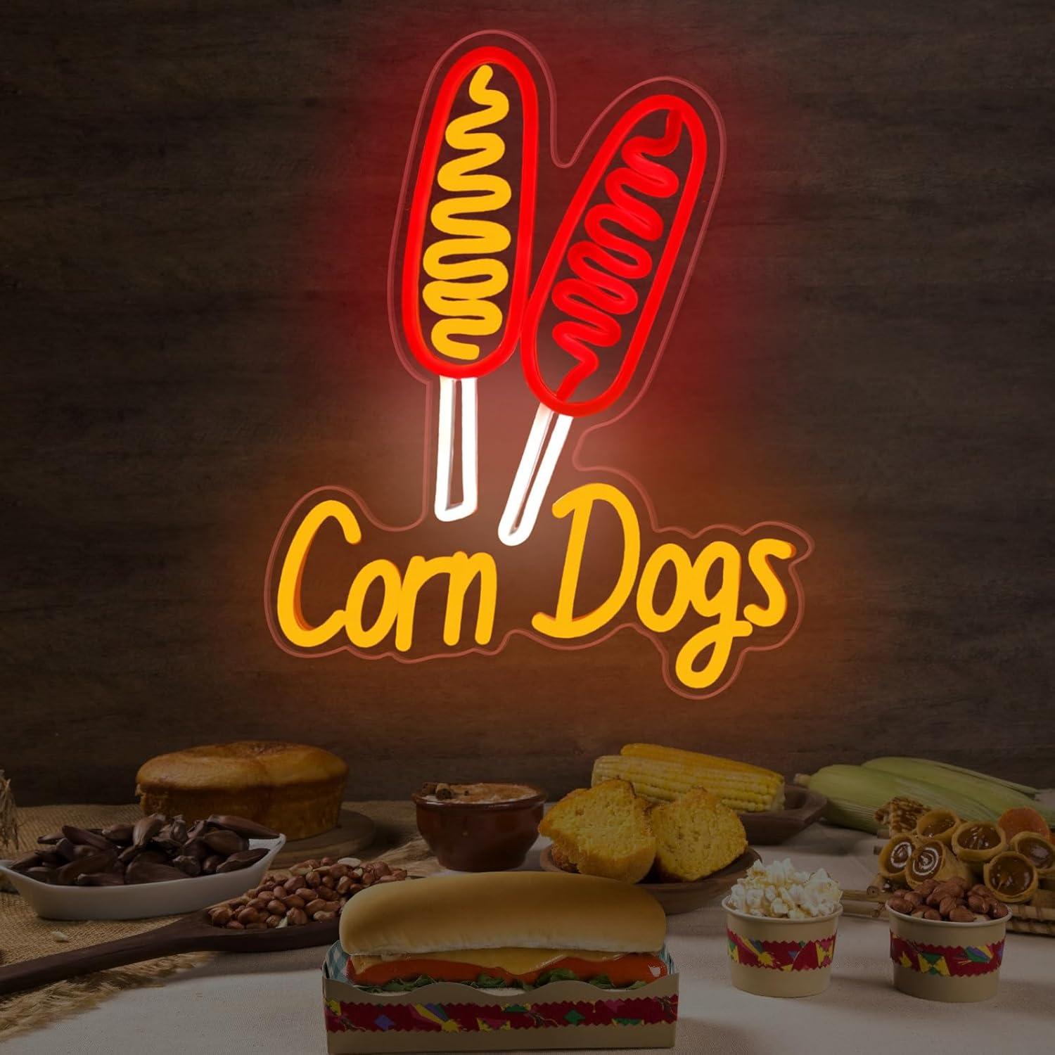 Corn Dog Neon Sign Snack USB D - Wall Decor Lighting 评论和价格