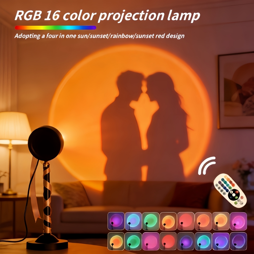 16 Color Sunset Projection Lam - Lighting Room Decor Photo 评论和价格