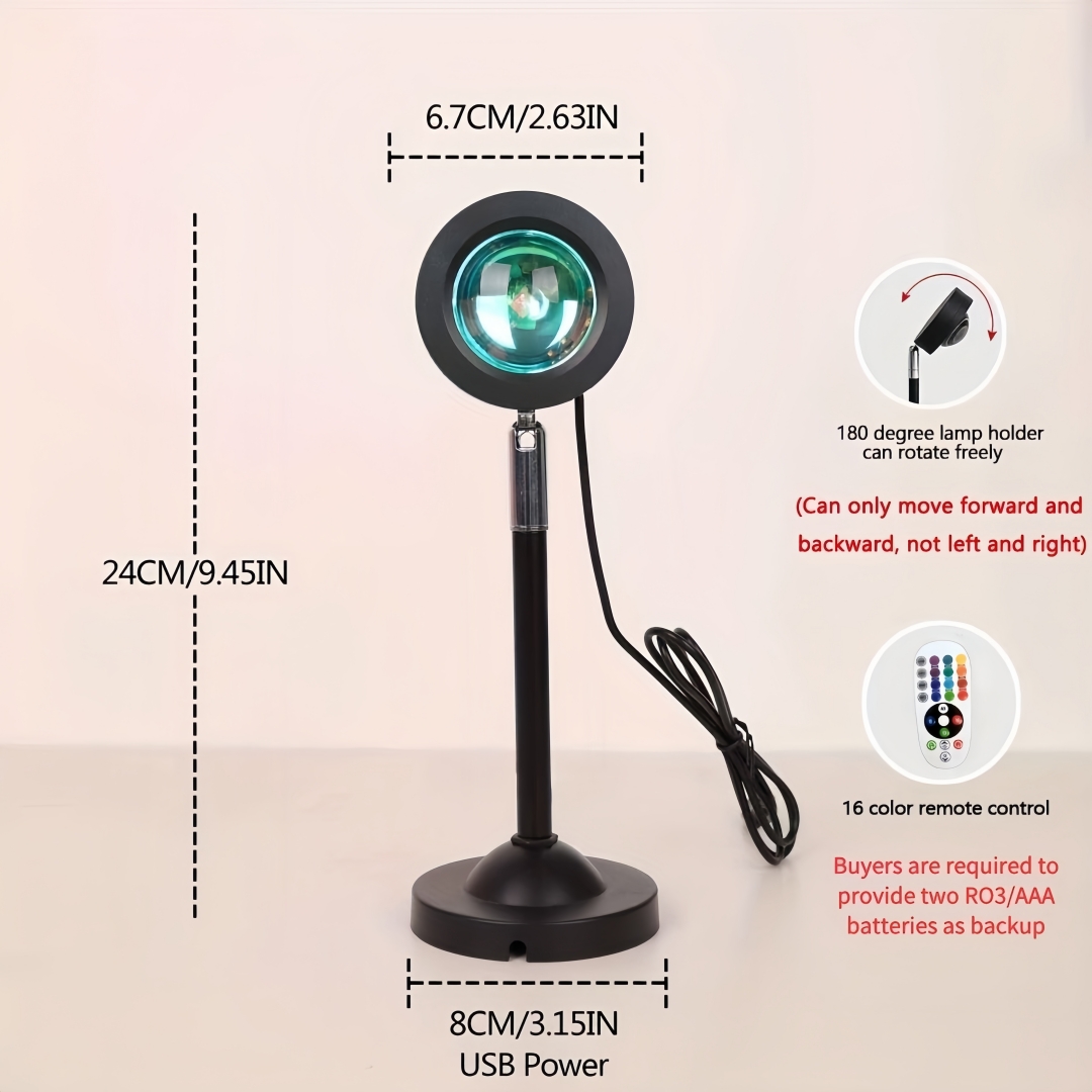 16 Color Sunset Projection Lam - Lighting Room Decor Photo 评论和价格