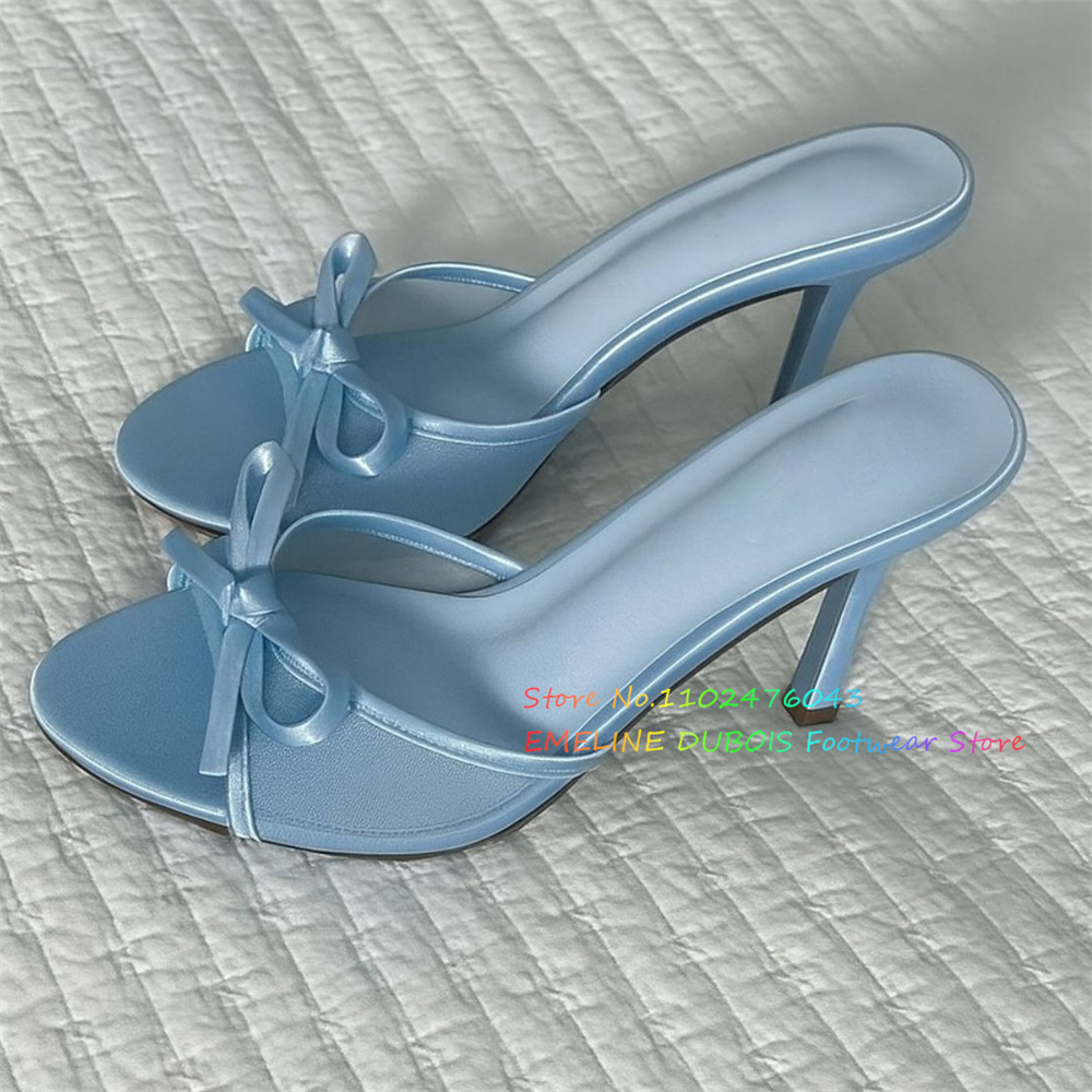 Mesh Bow Decor High Heel Mules - Up Lighting Decor 评论和价格